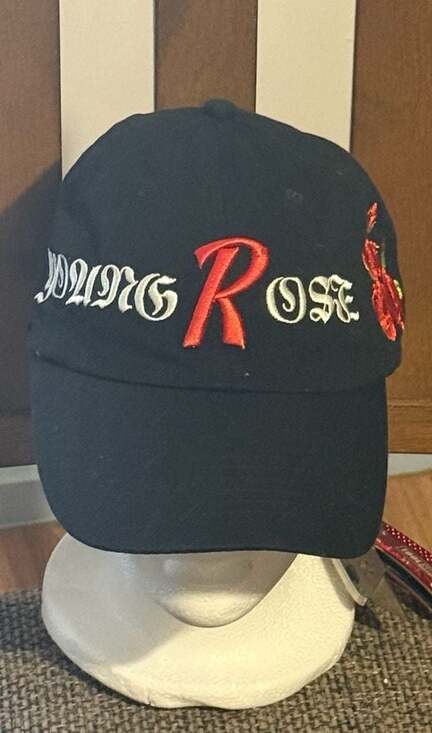 Byredo Accessories - Byredo Young Rose Embroidered Black Baseball Cap